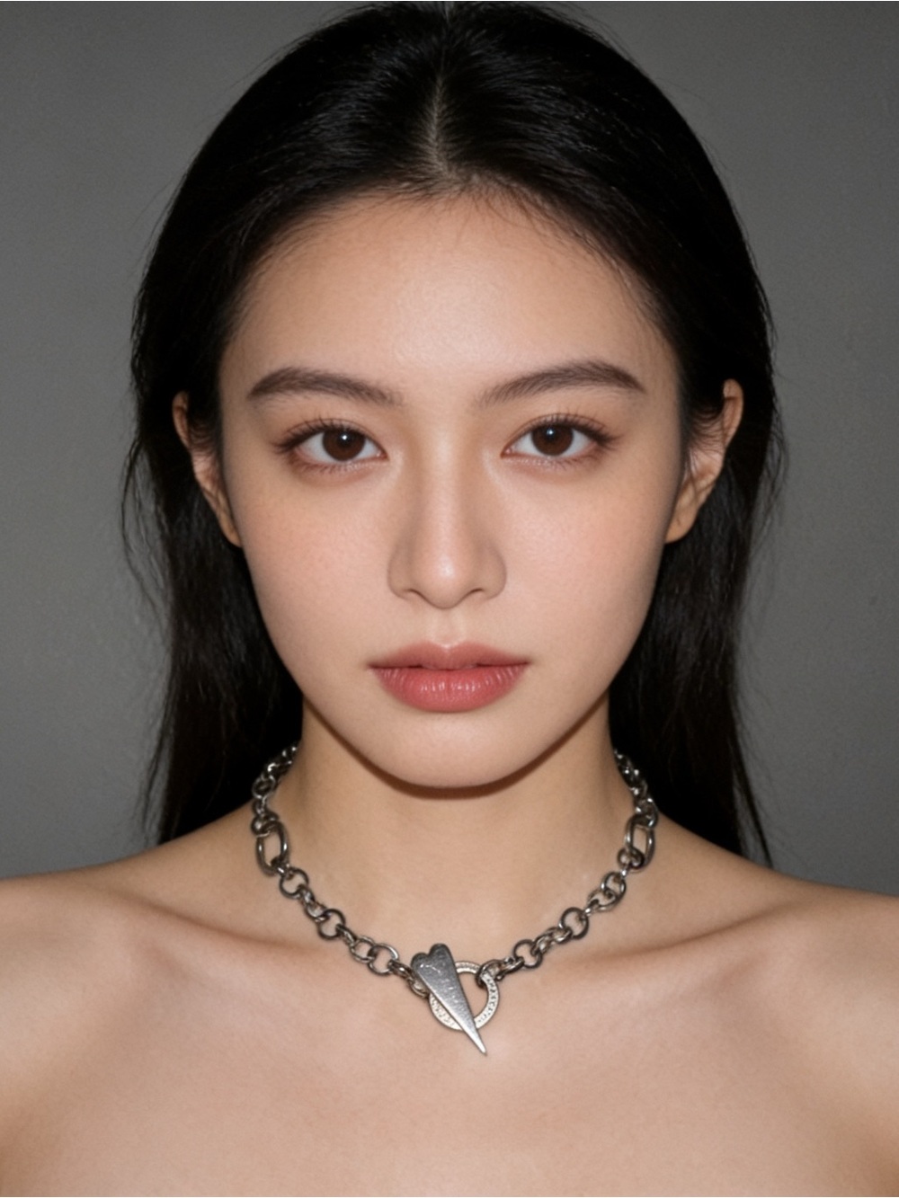 Vintage Y2K PIANEGONDA “Love Sick” .925 silver heart toggle choker necklace